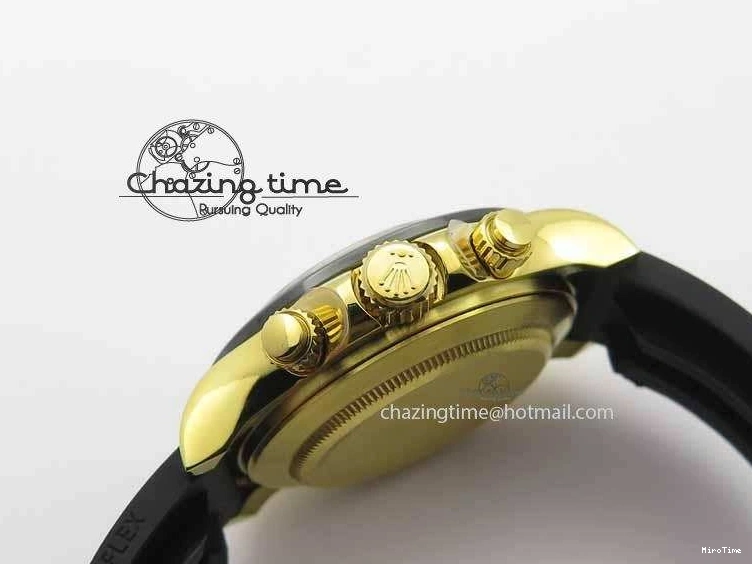 MiroTime 0417 Timeless Daytona YG 116518LN JH Best Edition White Dial On Rubber Strap A4130 (Free XS rubber strap) 3643